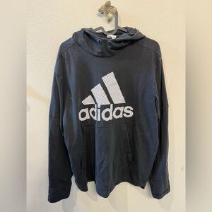 adidas Black Hoodie with White Logo